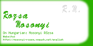 rozsa mosonyi business card